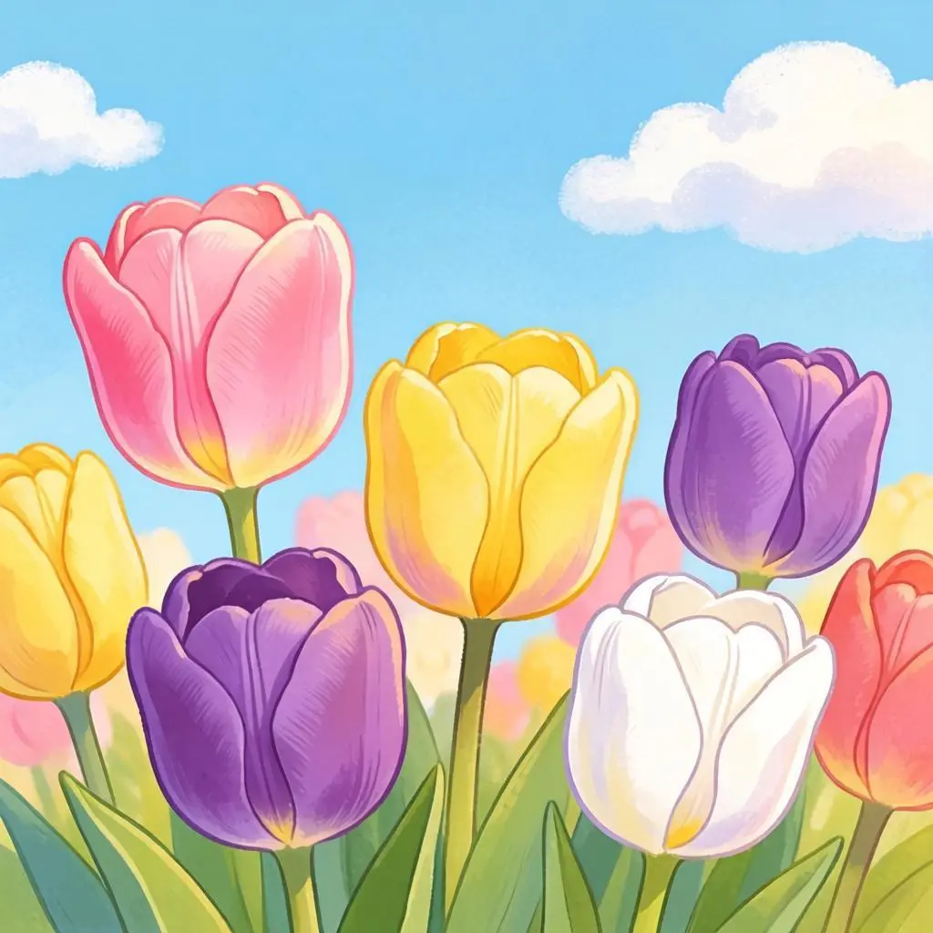 花卉数字油画